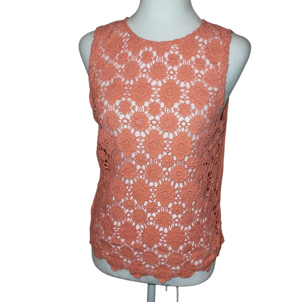 Chelsea & Violet Crochet Tank Orange sz XS